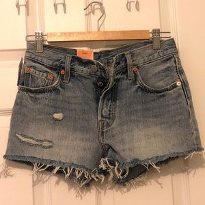 Levi’s original fit 501 medium wash denim shorts